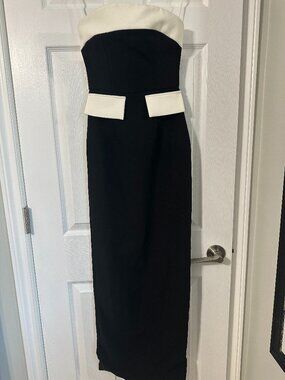HEIRESS Black Strapless Midi Dress